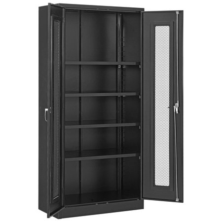 GLOBAL INDUSTRIAL Assembled Storage Cabinet With Expanded Metal Door, 36x18x78, Black 270021BK